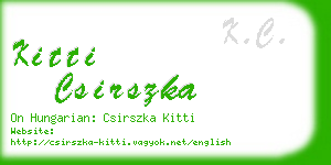 kitti csirszka business card